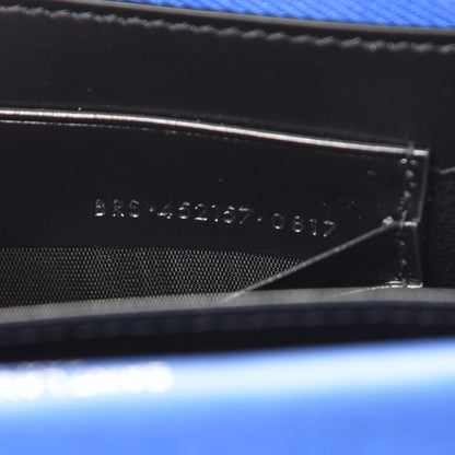Saint Laurent Metallic Calfskin Monogram Sunset Chain Wallet Blue Royal 9 of 10
