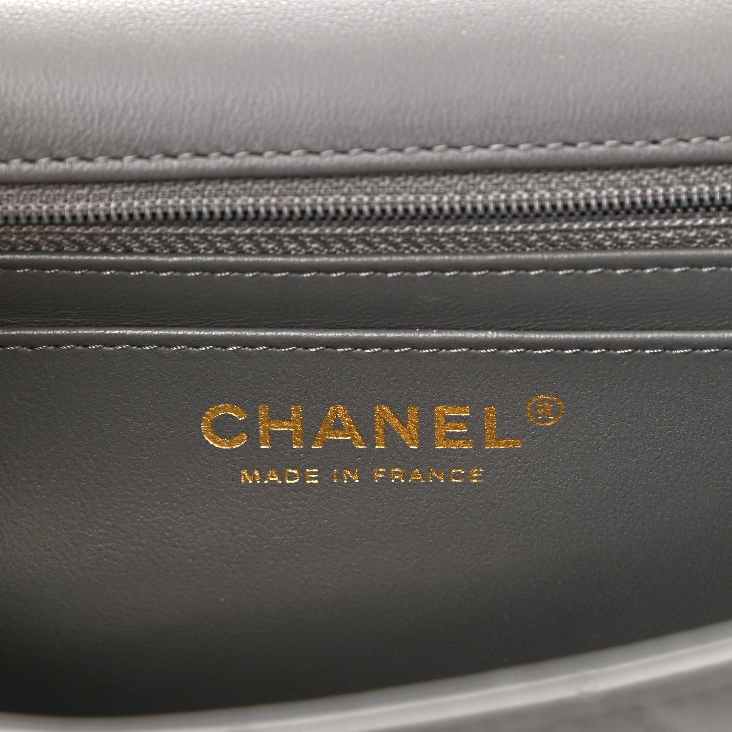 Chanel Lambskin Quilted Mini Rectangular Flap Dark Grey 6 of 10