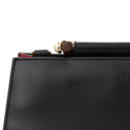 Gucci Nappa Bamboo Web Small Nymphaea Top Handle Bag Black 9 of 11