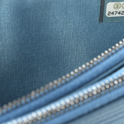 Chanel Metallic Caviar Quilted Small Boy Clutch With Chain Turquoise 8 of 10