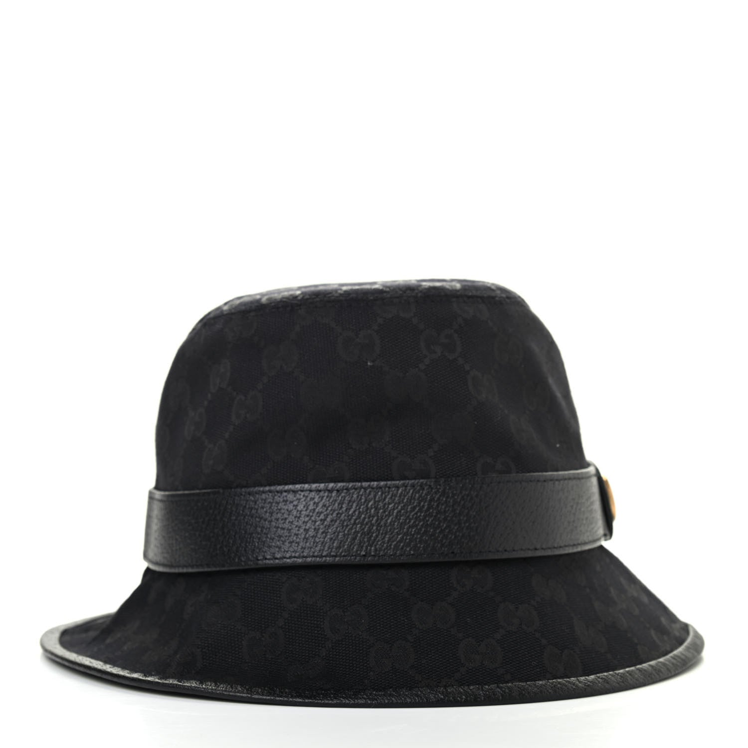 Gucci Monogram Textured Dollar Calfskin GG Jago Bucket Hat L Black 4 of 9