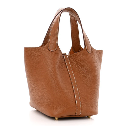 Hermes Taurillon Clemence Picotin Lock 18 PM Gold 3 of 10