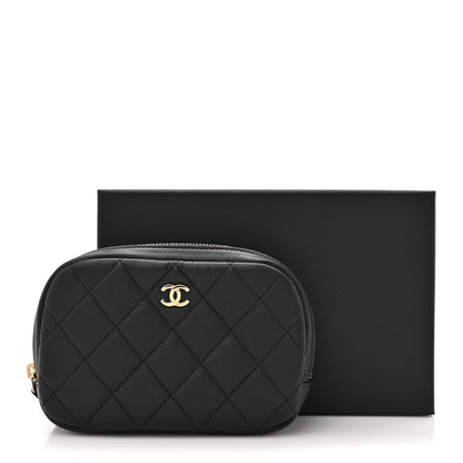 Chanel Caviar Quilted Small Curvy Pouch Cosmetic Case Black 8 of 8