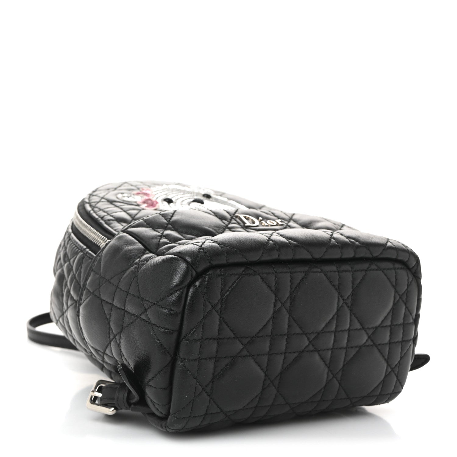Christian Dior Lambskin Cannage Sequin Bear Mini Backpack Black 4 of 10