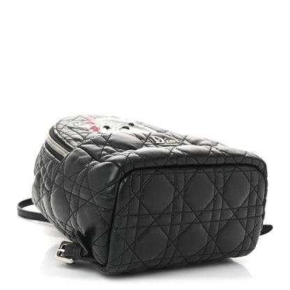 Christian Dior Lambskin Cannage Sequin Bear Mini Backpack Black 4 of 10