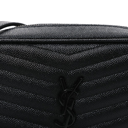 Saint Laurent Grain De Poudre Matelasse Monochrome Monogram Mini Lou Camera Bag Black 8 of 10