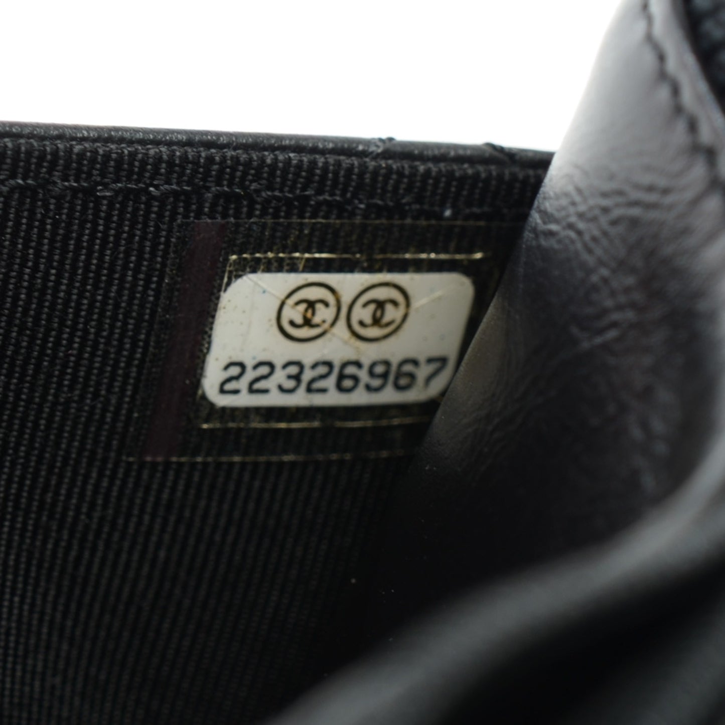 Aged Calfskin Lady of Luck 2.55 Reissue Wallet on Chain WOC Black