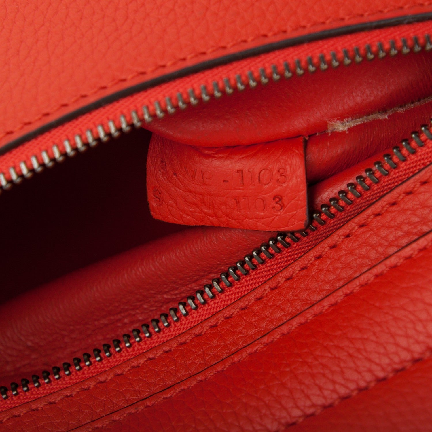 Celine Drummed Calfskin Suede Medium Trapeze Vermillion 7 of 7