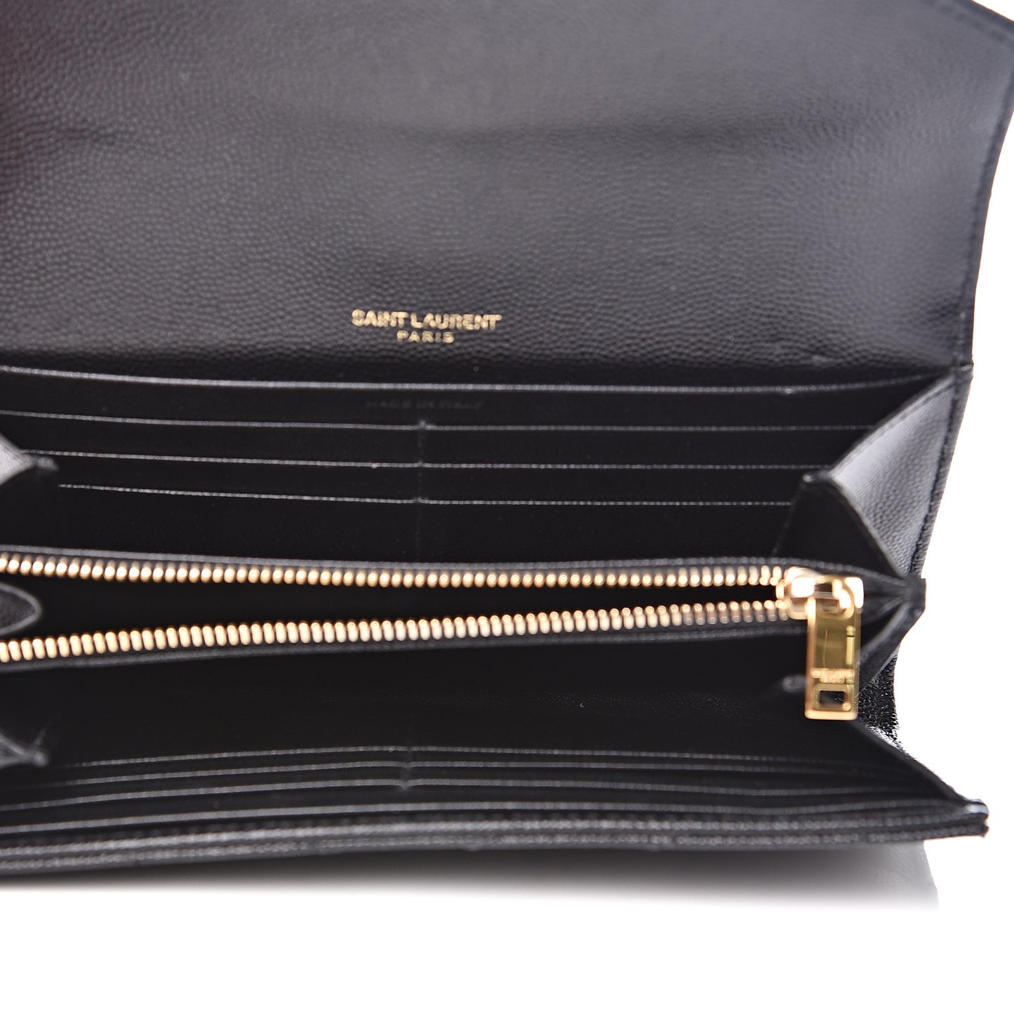 Grain De Poudre Matelasse Chevron Monogram Flap Wallet Black