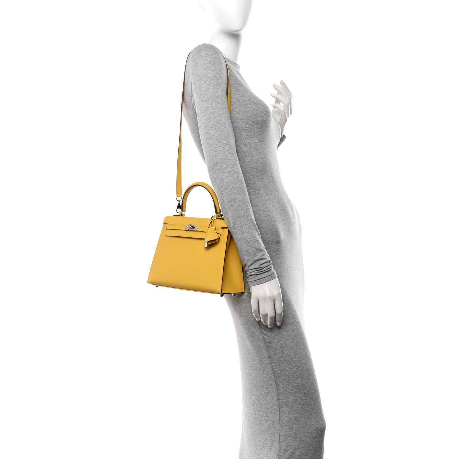 Hermes Epsom Kelly Sellier 25 Jaune De Naples 2 of 11