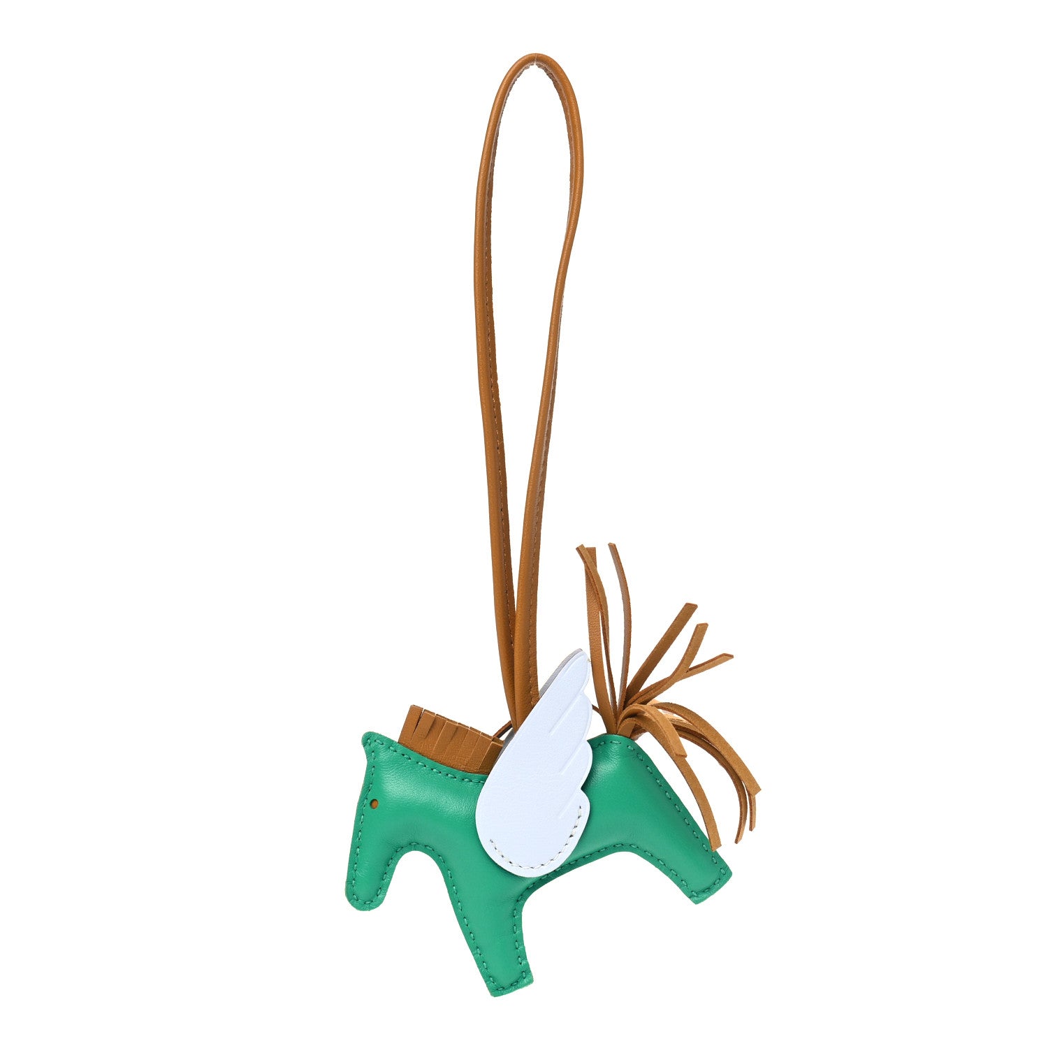 Hermes Milo Lambskin Grigri Rodeo Pegase Horse Bag Charm PM Menthe Sesame Bleu Brume 1 of 4