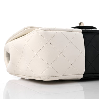Chanel Lambskin Quilted Mini Rectangular Flap White Black 8 of 11