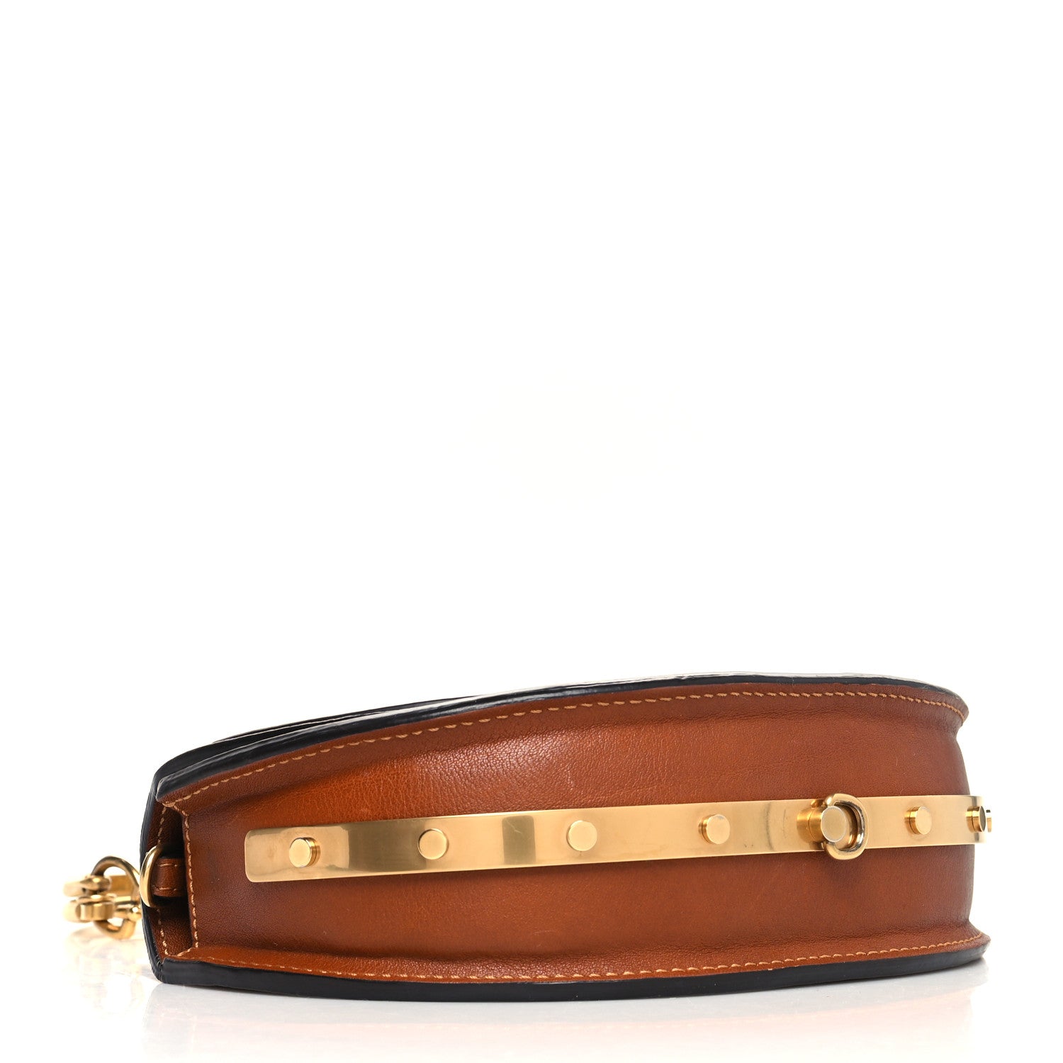 Chloe Calfskin Small Nile Bracelet Minaudiere Bag Caramel 4 of 13
