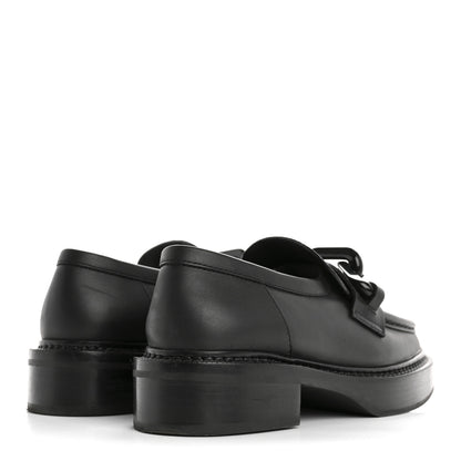 Louis Vuitton Calfskin Oversized Chain Academy Loafers 35 Black 5 of 12