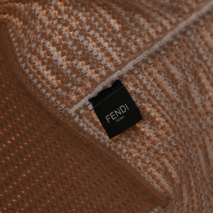 Fendi Cashmere Knit FF Large Shopper Tote Cammello 7 of 10