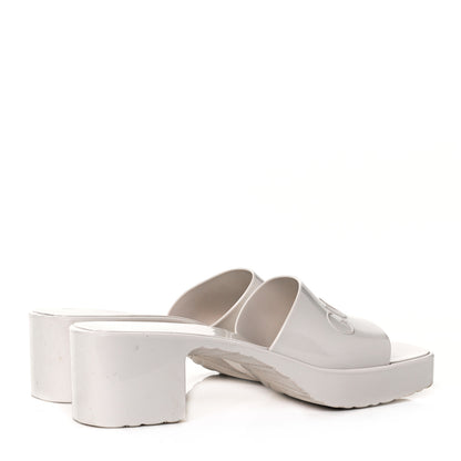Gucci Rubber Gucci Logo Womens Platform 20/60mm Slide Sandals 41 Mystic White 4 of 8