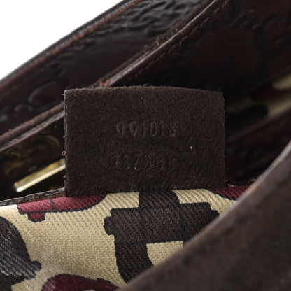 Gucci Guccissima Suede Hasler Hobo Dark Brown 7 of 19