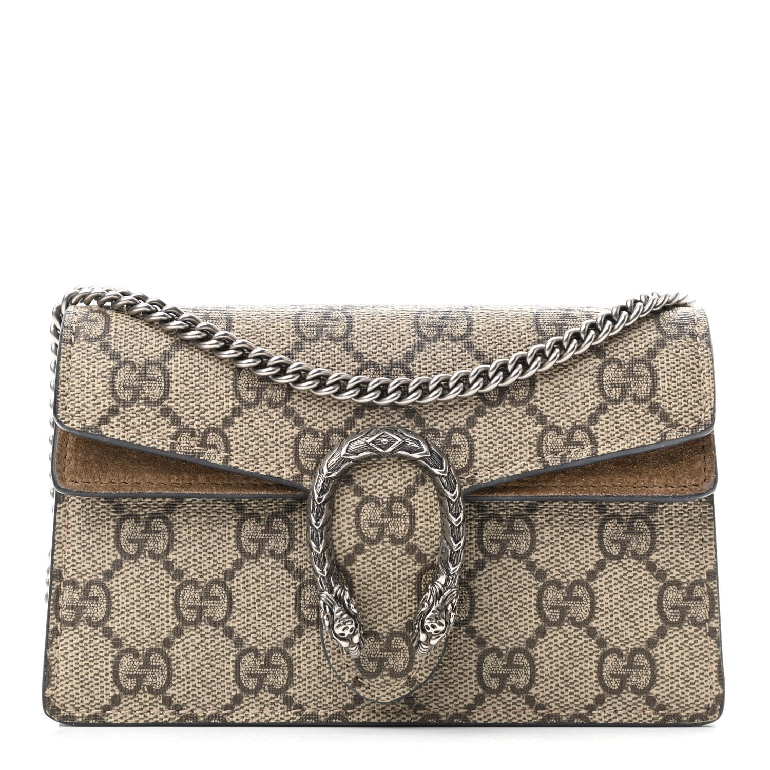 Gucci GG Supreme Monogram Super Mini Dionysus Shoulder Bag Taupe 1 of 10