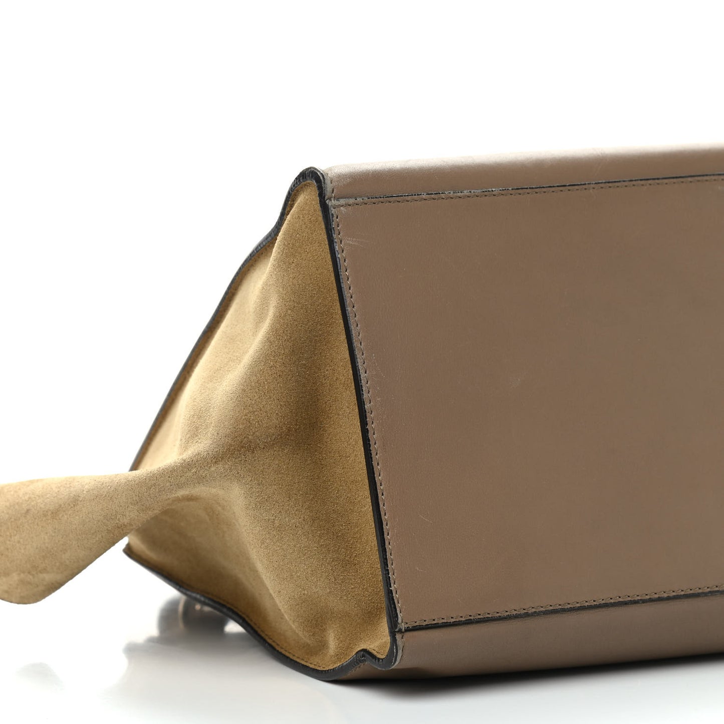 Smooth Calfskin Suede Medium Tri-Color Trapeze Olive