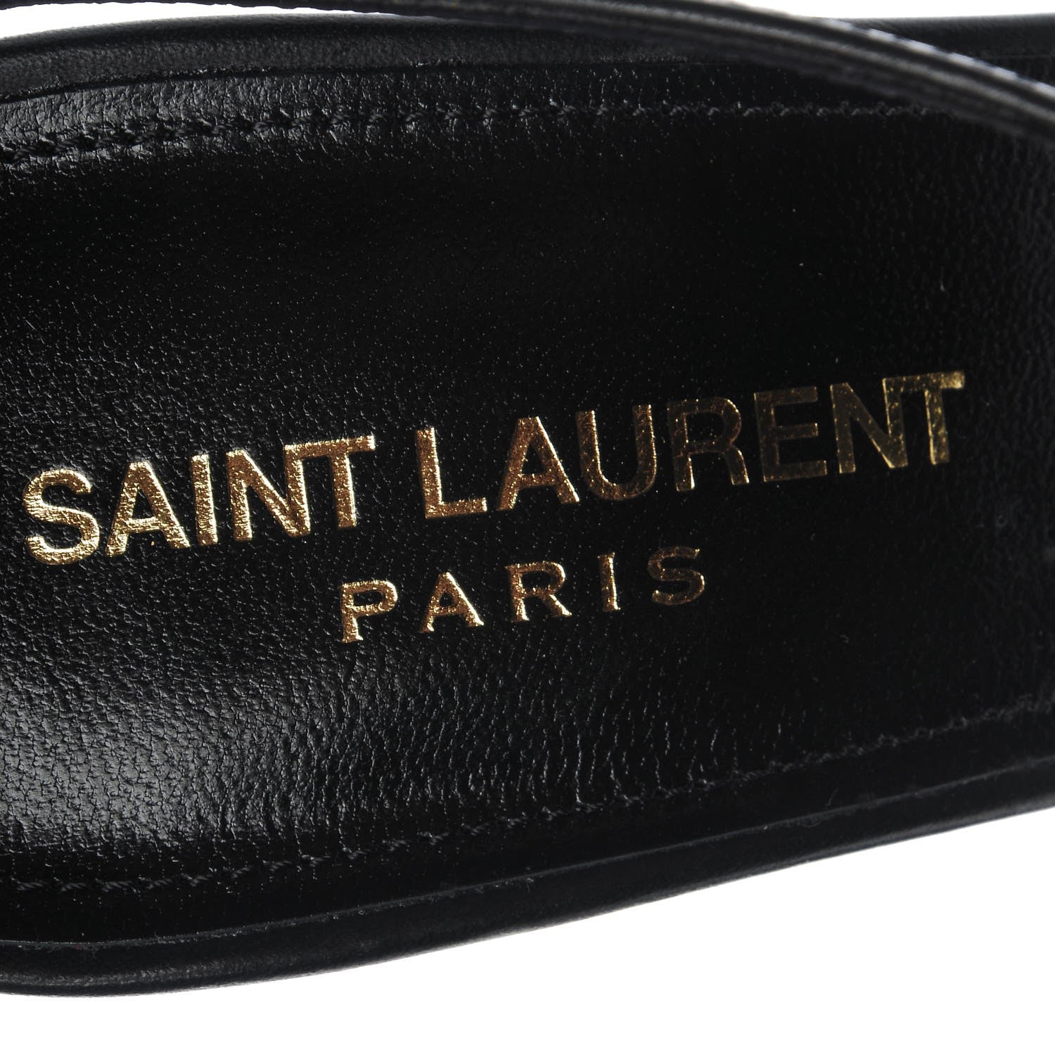 Saint Laurent Calfskin Cassandra 110 Ankle Strap Sandals Black 38.5 7 of 9