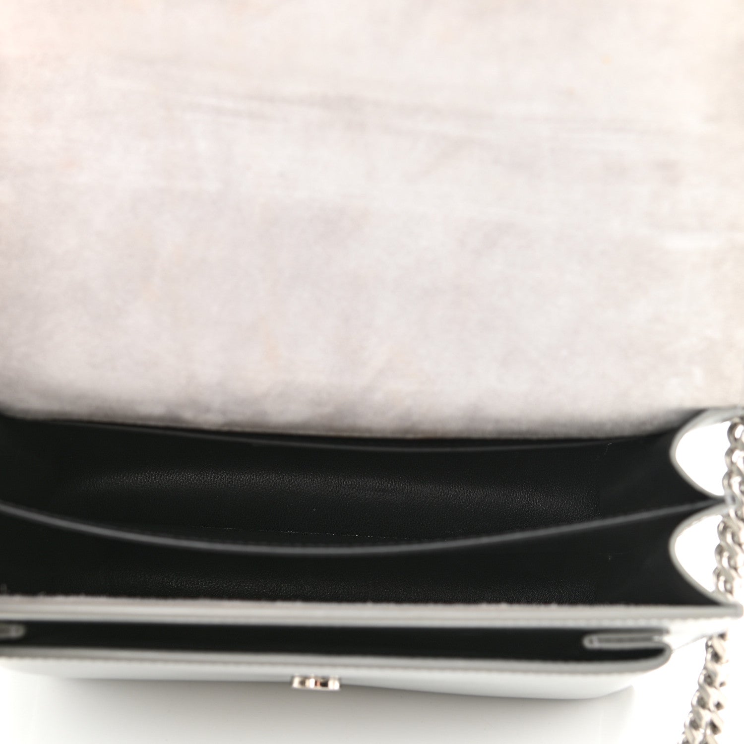 Saint Laurent Specchio Calfskin Striped Medium Monogram Sunset Dark Silver 3 of 9