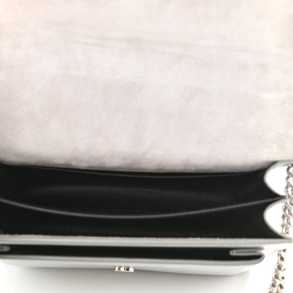 Saint Laurent Specchio Calfskin Striped Medium Monogram Sunset Dark Silver 3 of 9