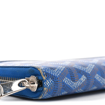 Goyard Goyardine Matignon Zip Around GM Wallet Sky Blue 7 of 8
