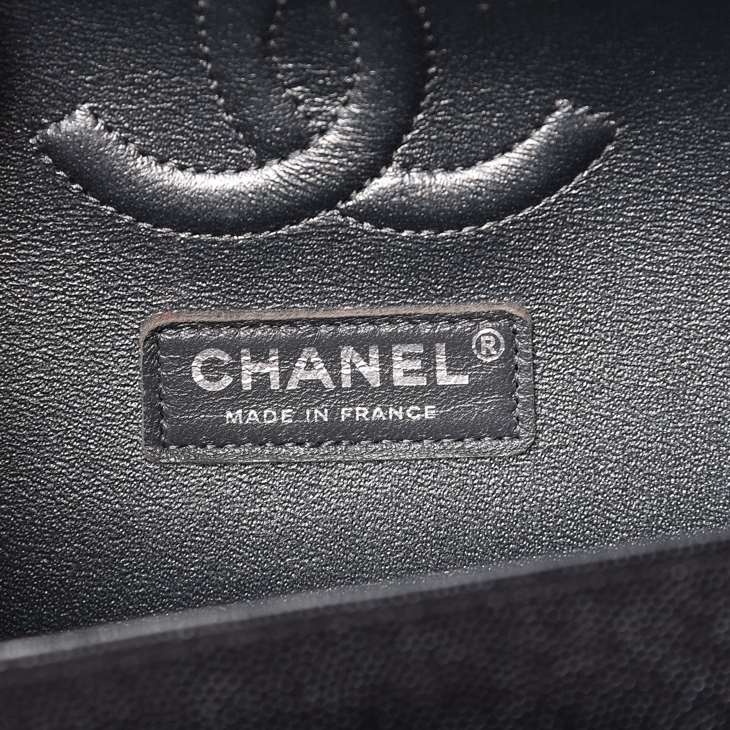 Chanel Iridescent Caviar Chevron Quilted Medium Double Flap Black 6 of 10