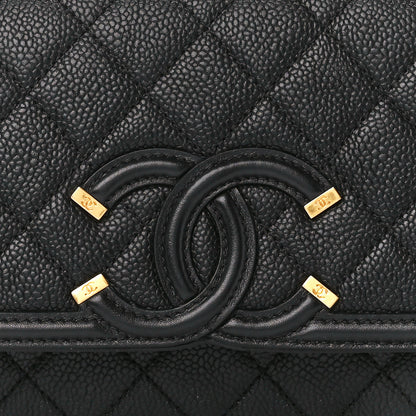 Chanel Caviar Quilted Small CC Filigree Flap Black 8 of 11