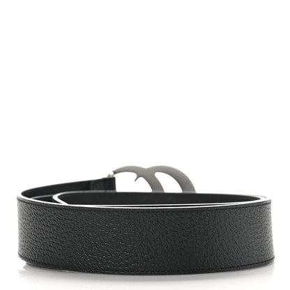 Gucci Textured Dollar Calfskin Nickel Double G 40mm Belt 100 40 Black 2 of 5