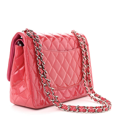 Chanel Patent Quilted Jumbo Double Flap Pink 3 of 14