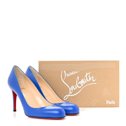 Christian Louboutin Shiny Nappa Simple 85 Pumps 38 Blue 8 of 8