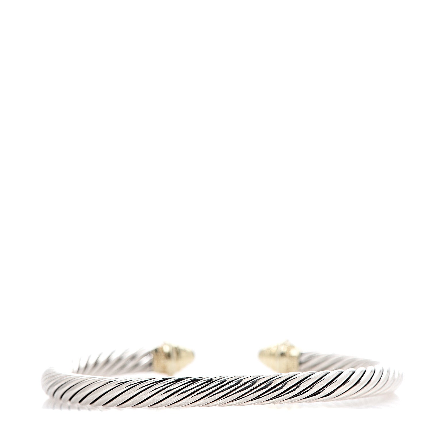David Yurman Sterling Silver 14K Yellow Gold 5mm Cable Classics Bracelet 2 of 3