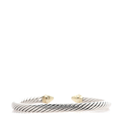 David Yurman Sterling Silver 14K Yellow Gold 5mm Cable Classics Bracelet 2 of 3