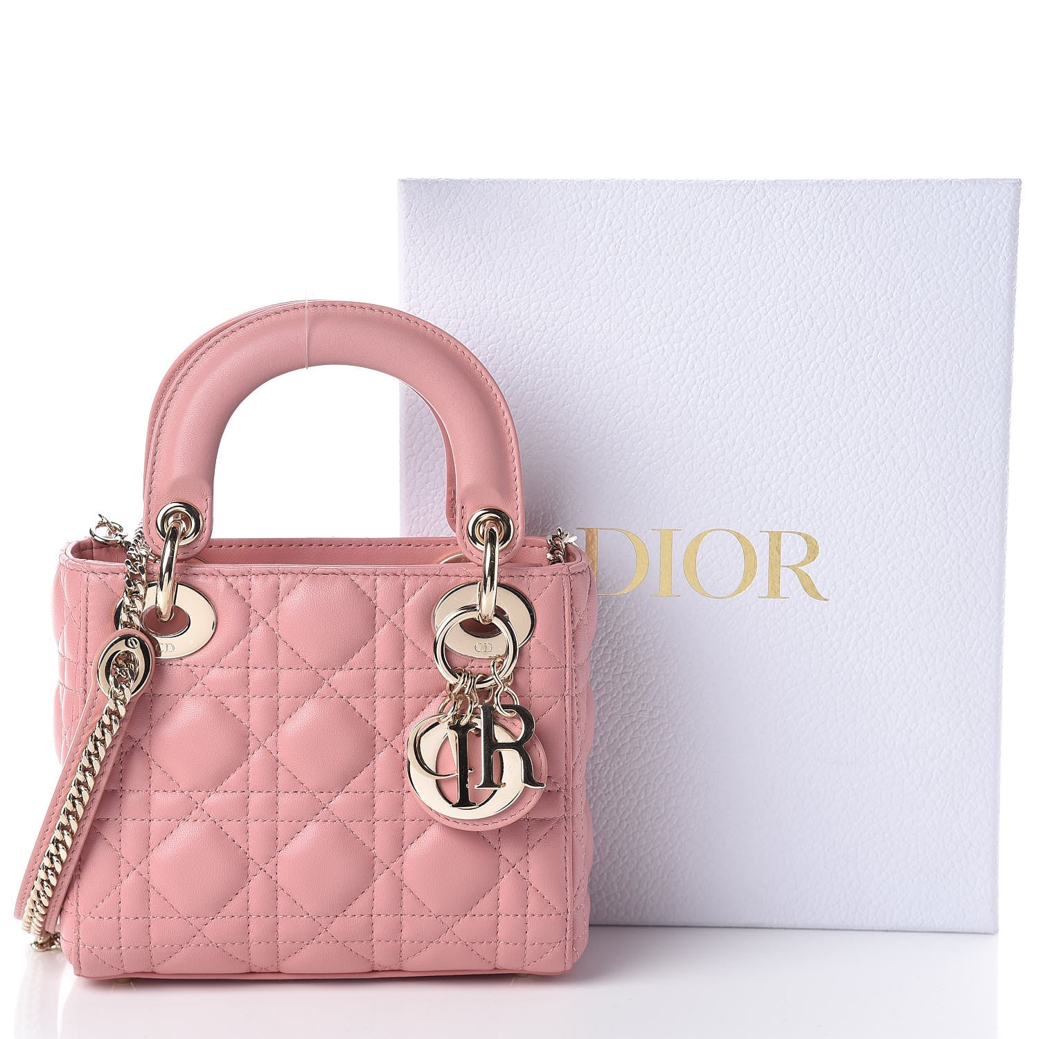 Christian Dior Lambskin Cannage Mini Lady Dior Rose Clair 9 of 9