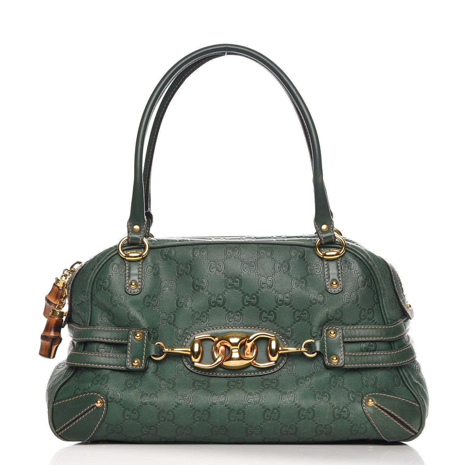 Gucci Calfskin Large Wave Boston Green 1 of 8