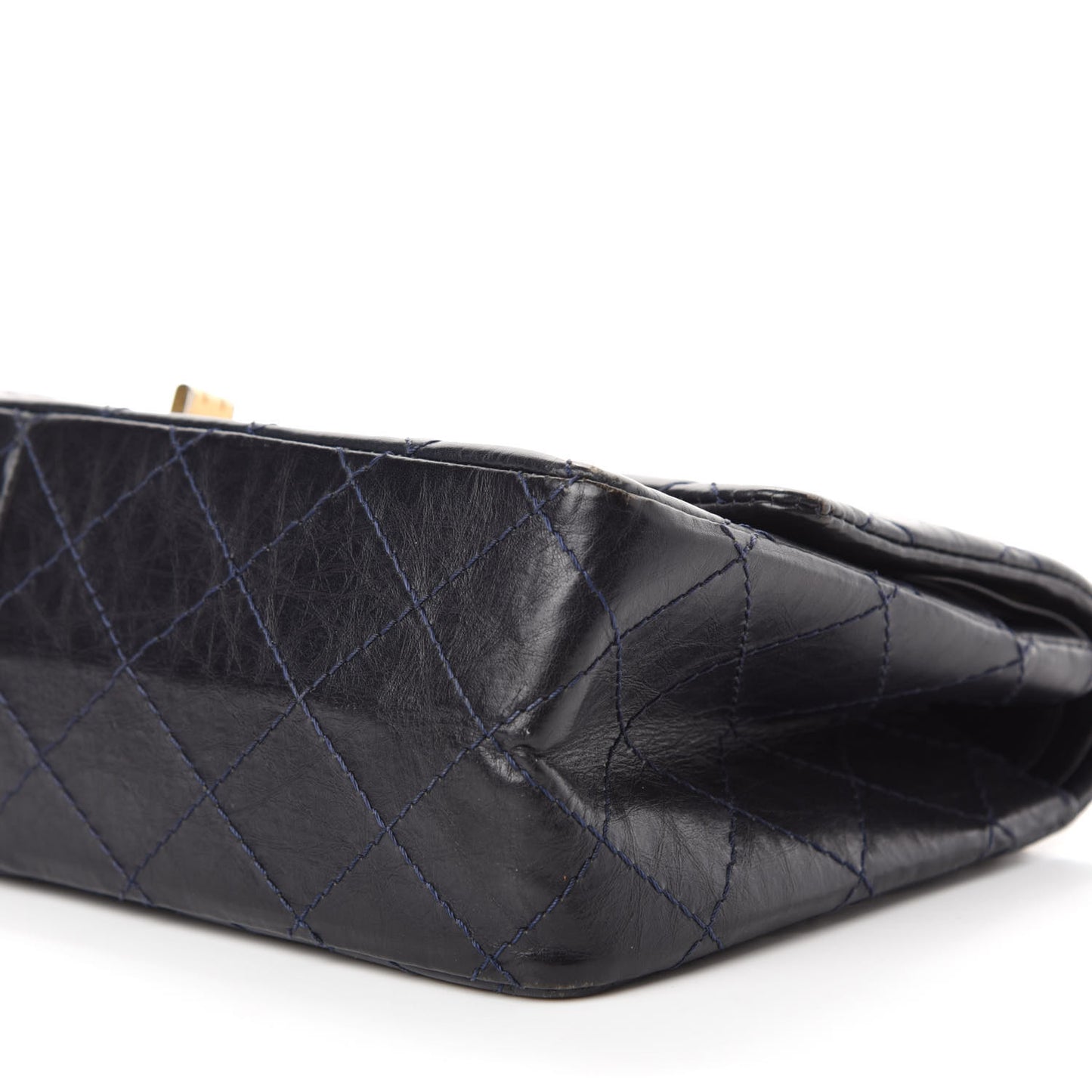 Aged Calfskin Quilted 2.55 Reissue 226 Flap Navy Blue