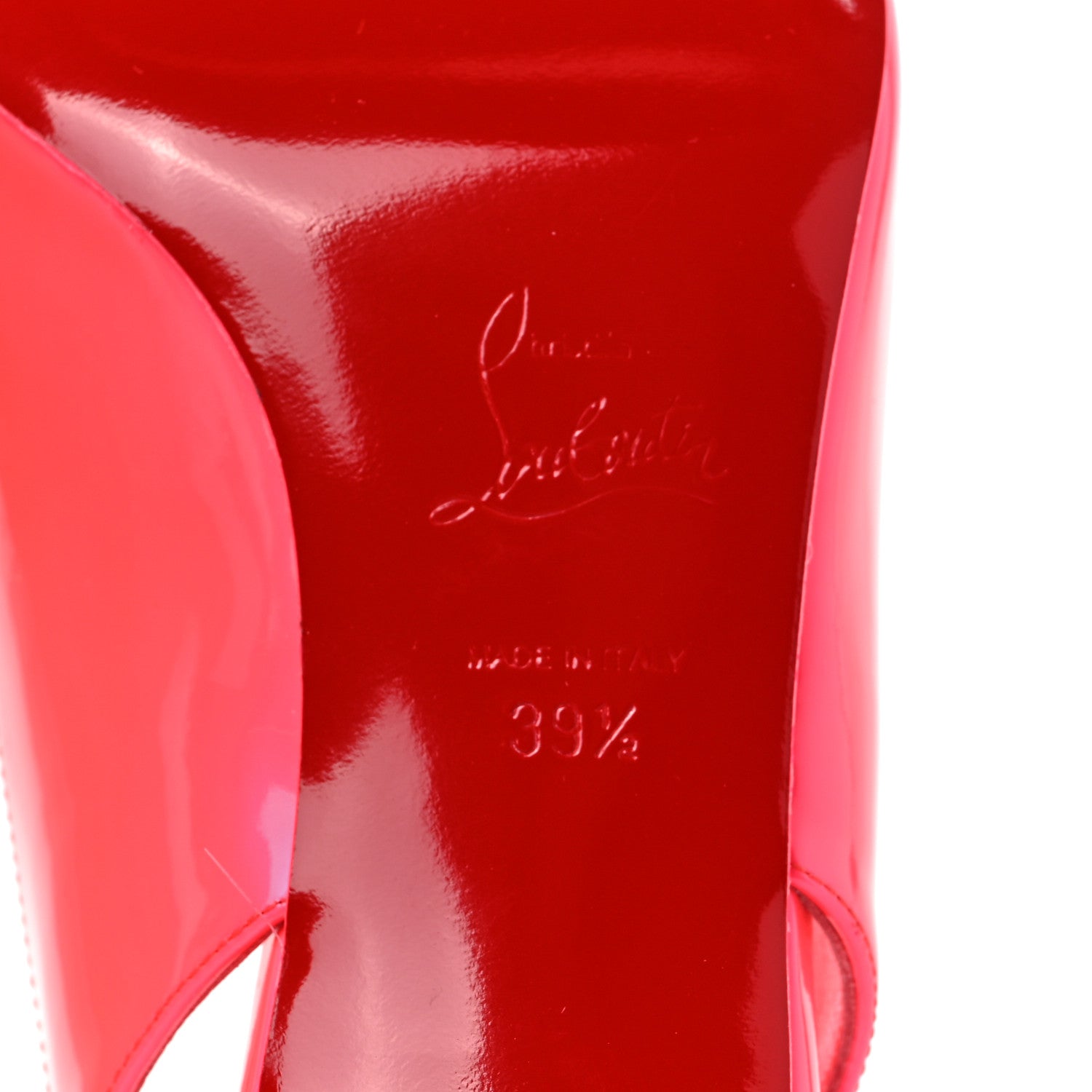 Christian Louboutin Patent Kate Sling 55 Pumps 39.5 Fluo Pink 6 of 8