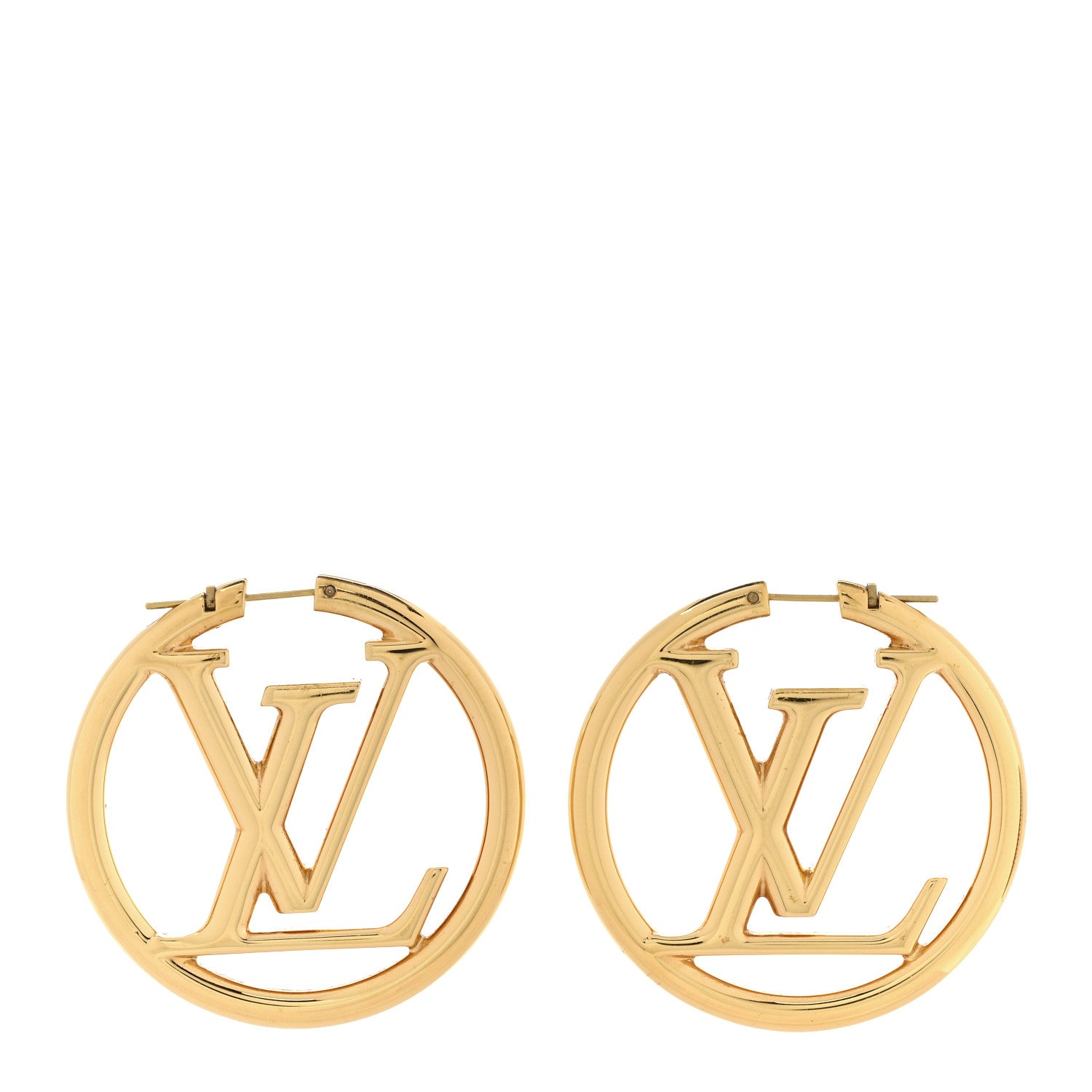 Louis Vuitton Metal Louise Hoop Earrings Gold 1 of 6