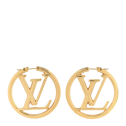 Louis Vuitton Metal Louise Hoop Earrings Gold 1 of 6
