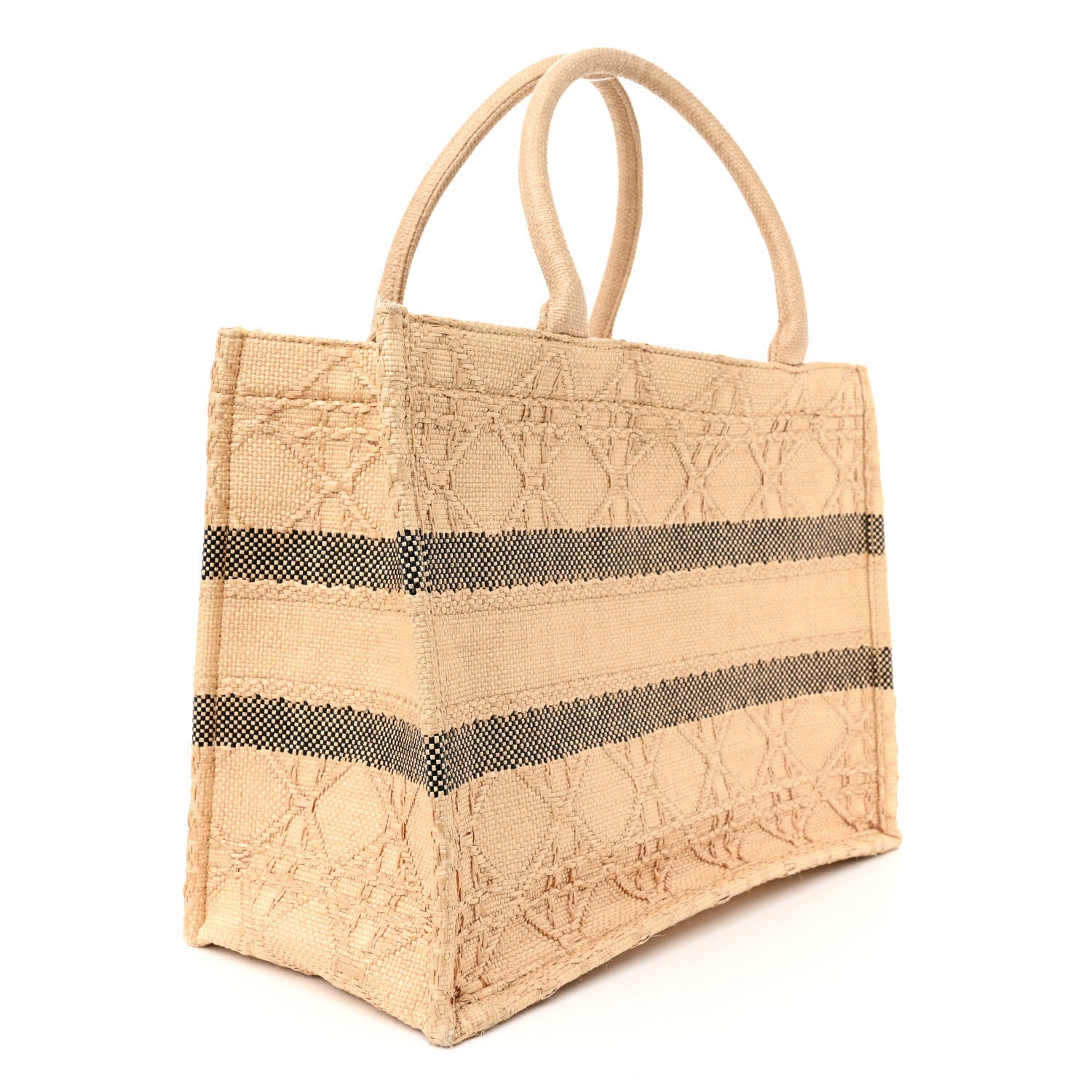 Christian Dior CHRISTIAN DIOR Raffia Cannage Medium Book Tote Natural 3 of 16