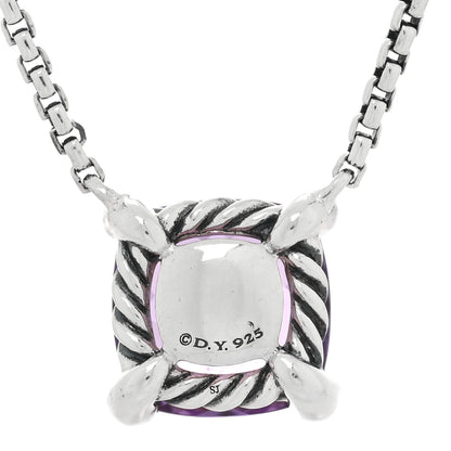David Yurman Sterling Silver Diamond Amethyst 9mm Petite Chatelaine Pendant Necklace 5 of 6