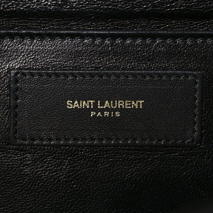 Saint Laurent Calfskin Diagonal Clutch Black 7 of 8