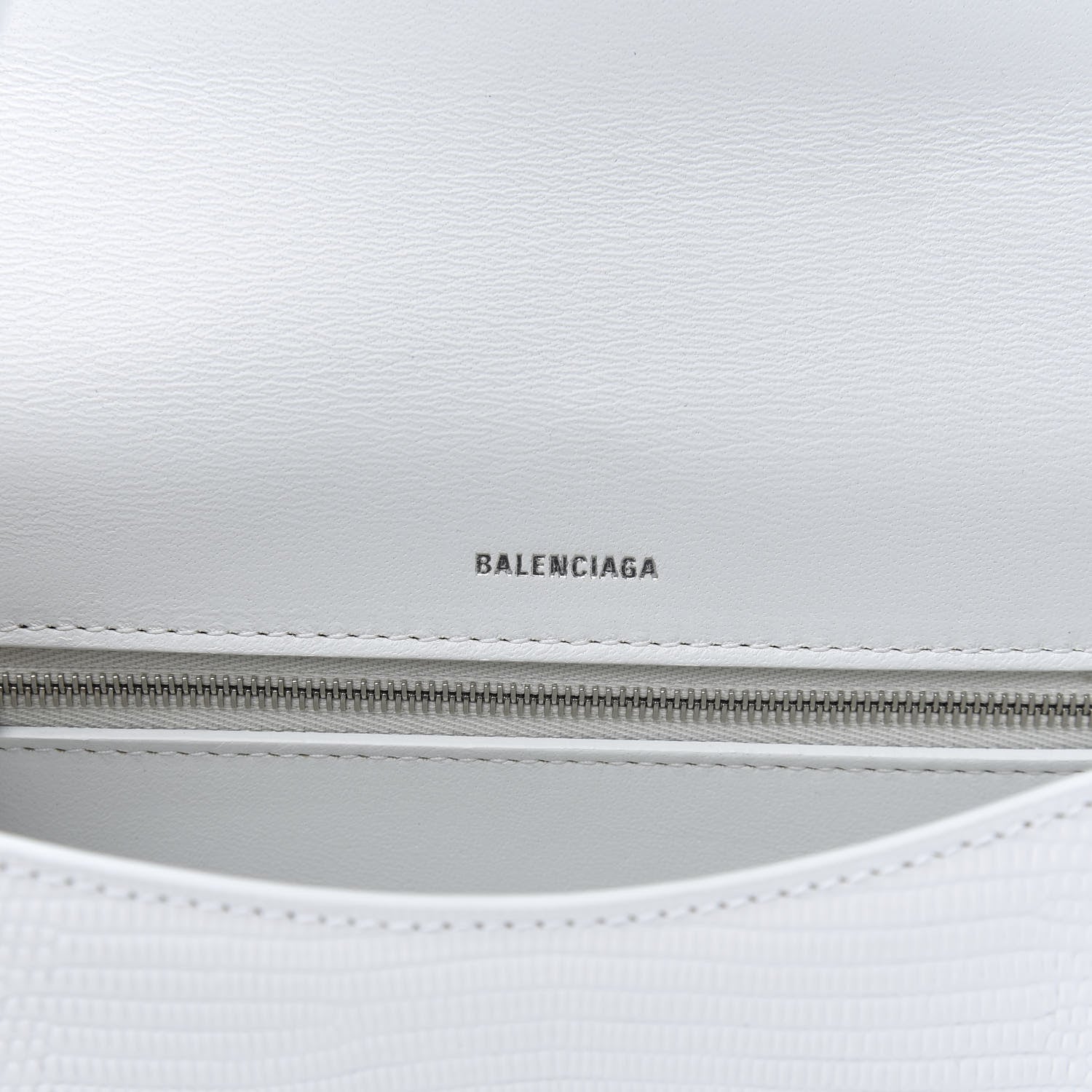 Balenciaga Patent Calfskin Lizard Embossed Ghost Sling Bag Optic White 6 of 8