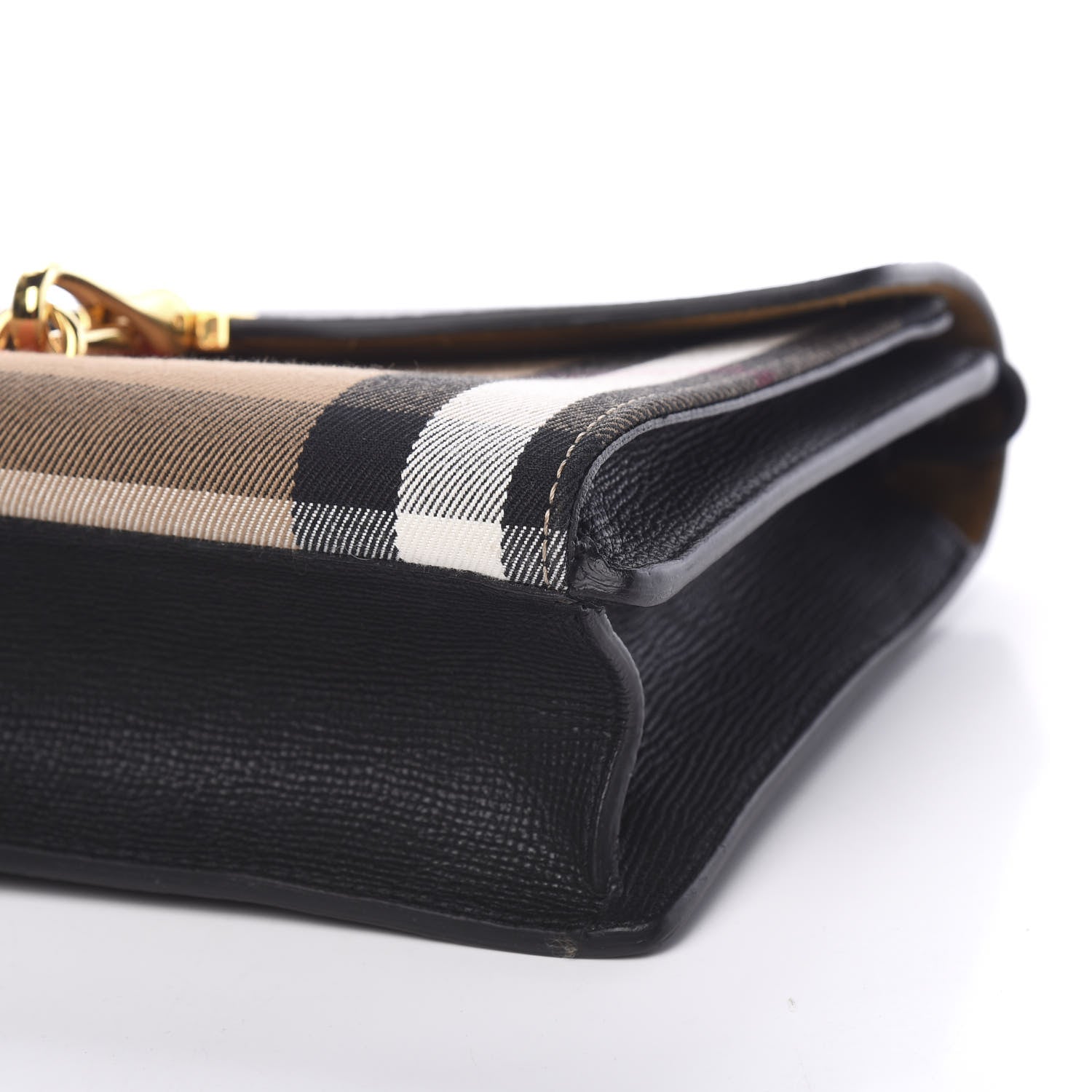 Burberry Derby Calfskin House Check Small Macken Crossbody Bag Black 9 of 11