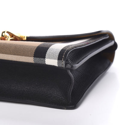Burberry Derby Calfskin House Check Small Macken Crossbody Bag Black 9 of 11