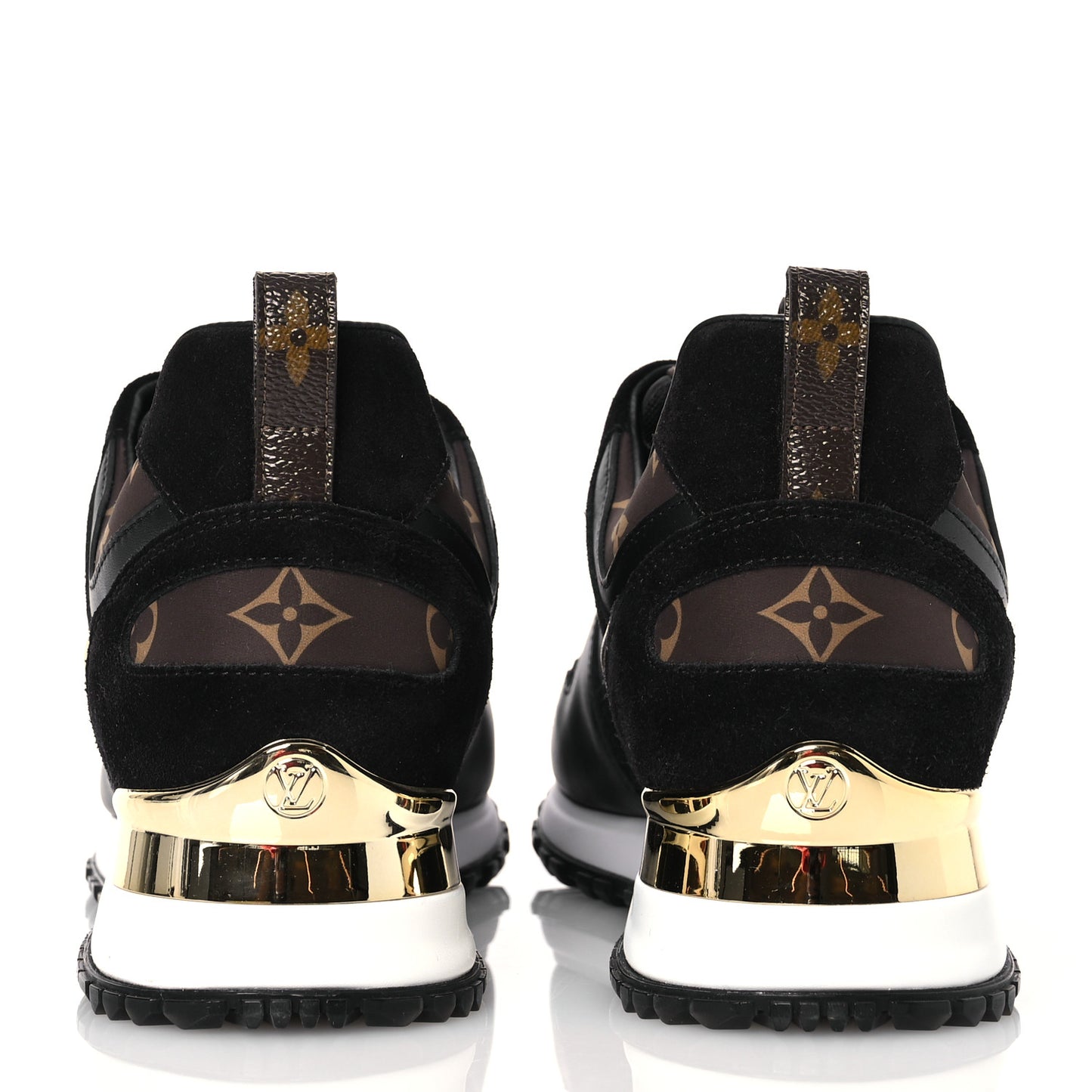 Suede Calfskin Recycled Monogram Nylon Run Away Sneakers 38 Black