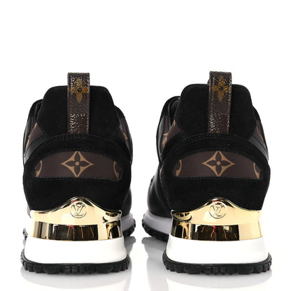 Louis Vuitton Suede Calfskin Recycled Monogram Nylon Run Away Sneakers 38 Black 5 of 11