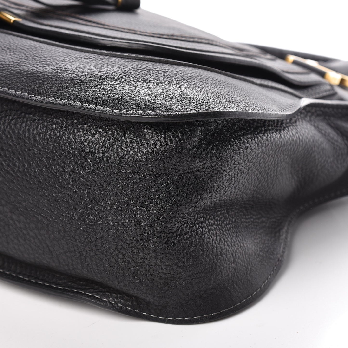 Calfskin Large Marcie Satchel Black