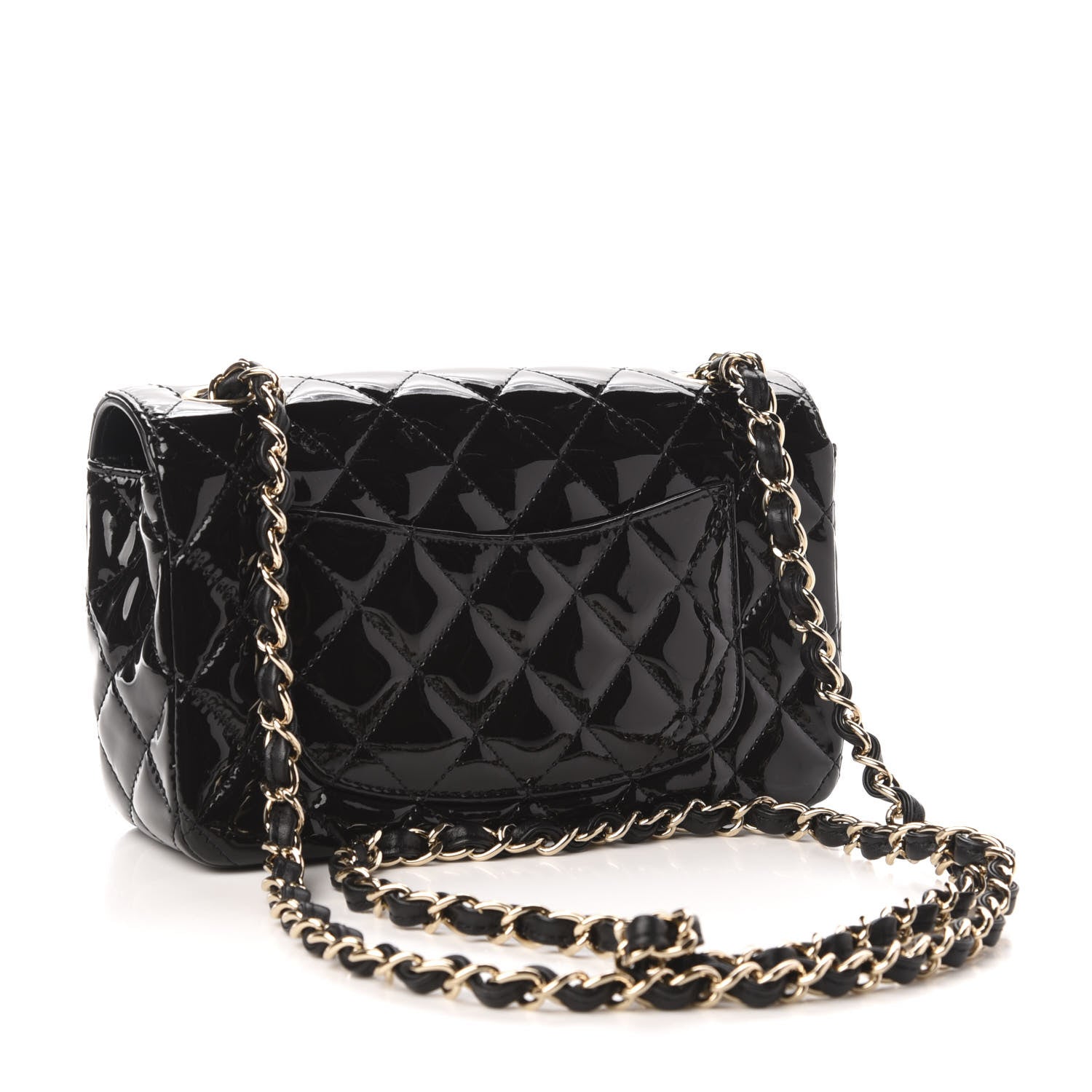 Chanel Patent Calfskin Quilted Mini Rectangular Flap Black 3 of 11